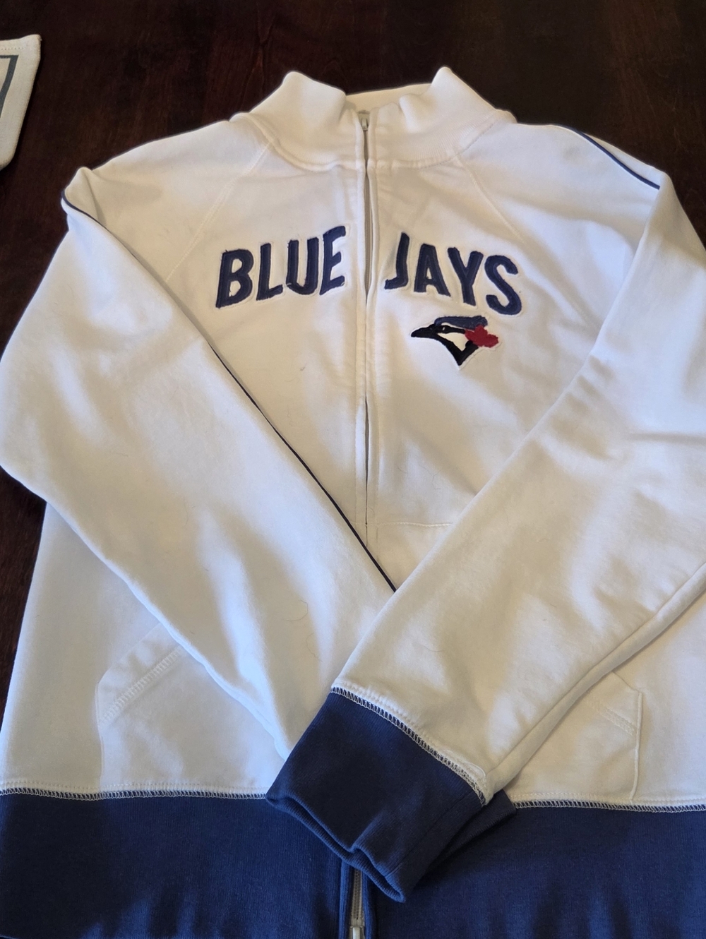 47 Brand White and Blue Blue Jays Zip-Up Hoodie - Picture 5 of 9